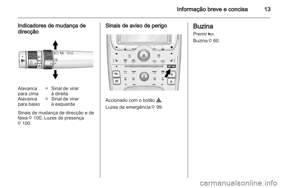 OPEL AMPERA 2012  Manual de Instruções (in Portugues) 