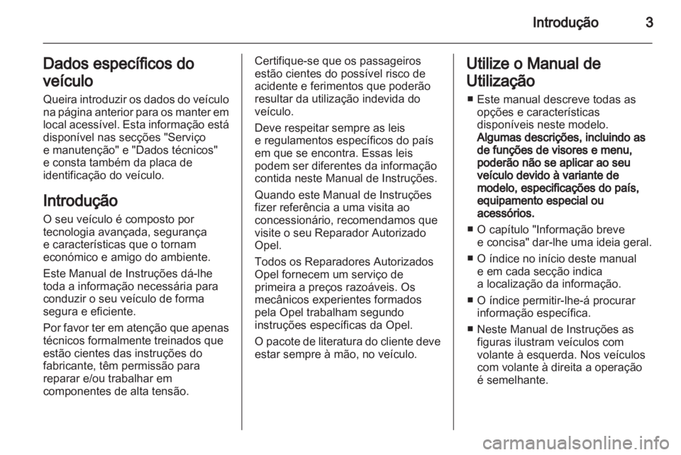 OPEL AMPERA 2012  Manual de Instruções (in Portugues) 
