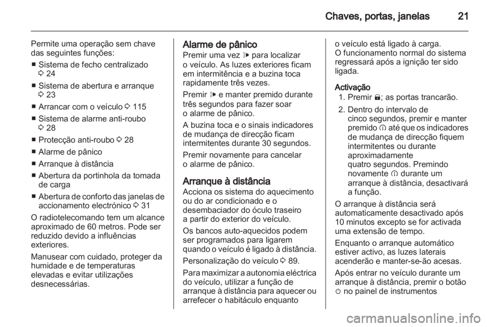 OPEL AMPERA 2012  Manual de Instruções (in Portugues) 