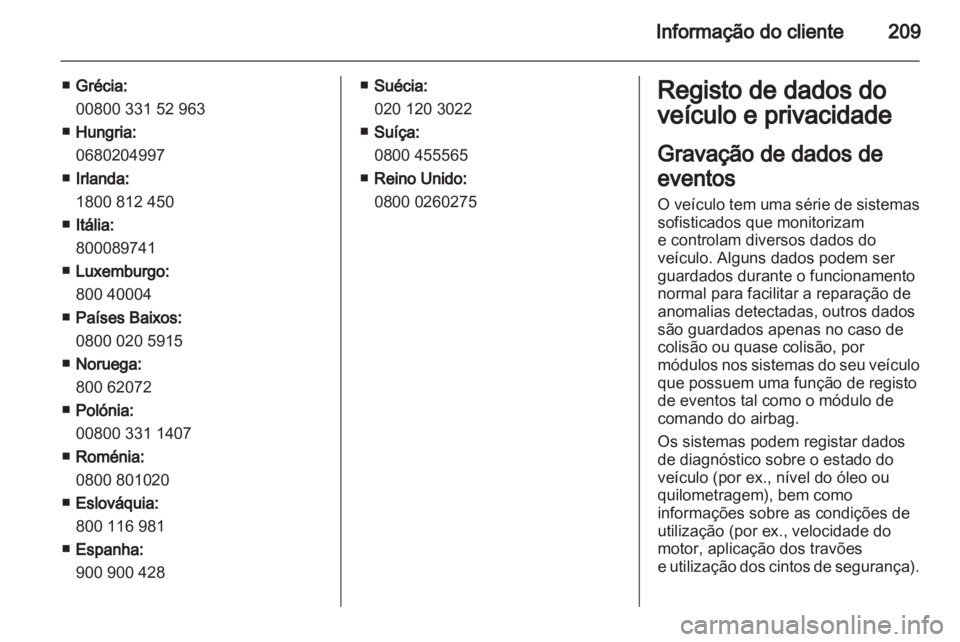 OPEL AMPERA 2012  Manual de Instruções (in Portugues) 