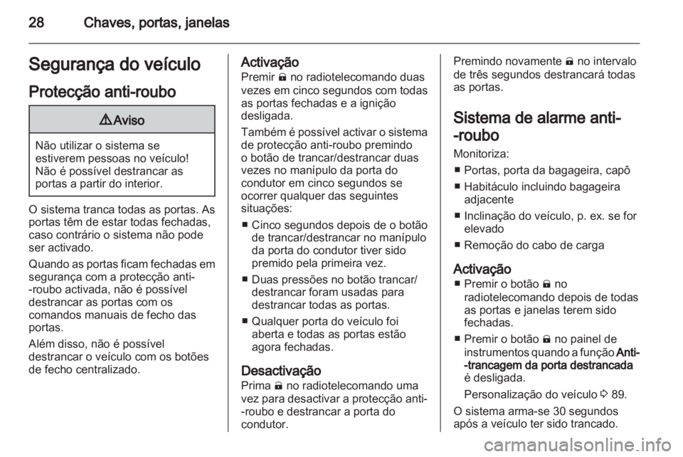 OPEL AMPERA 2012  Manual de Instruções (in Portugues) 