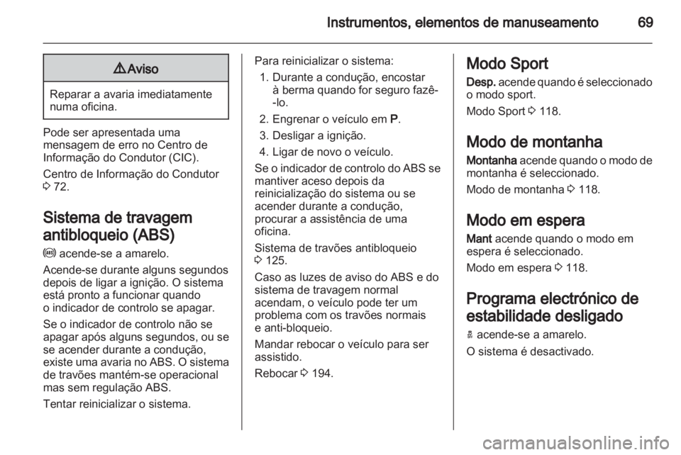 OPEL AMPERA 2012  Manual de Instruções (in Portugues) 