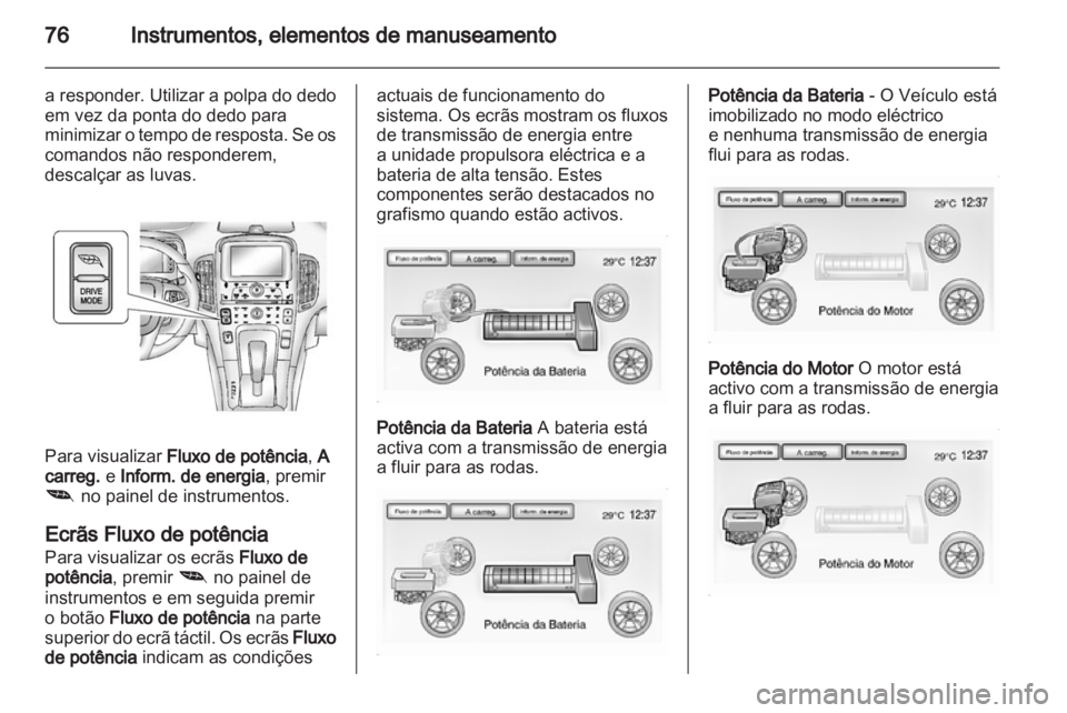 OPEL AMPERA 2012  Manual de Instruções (in Portugues) 