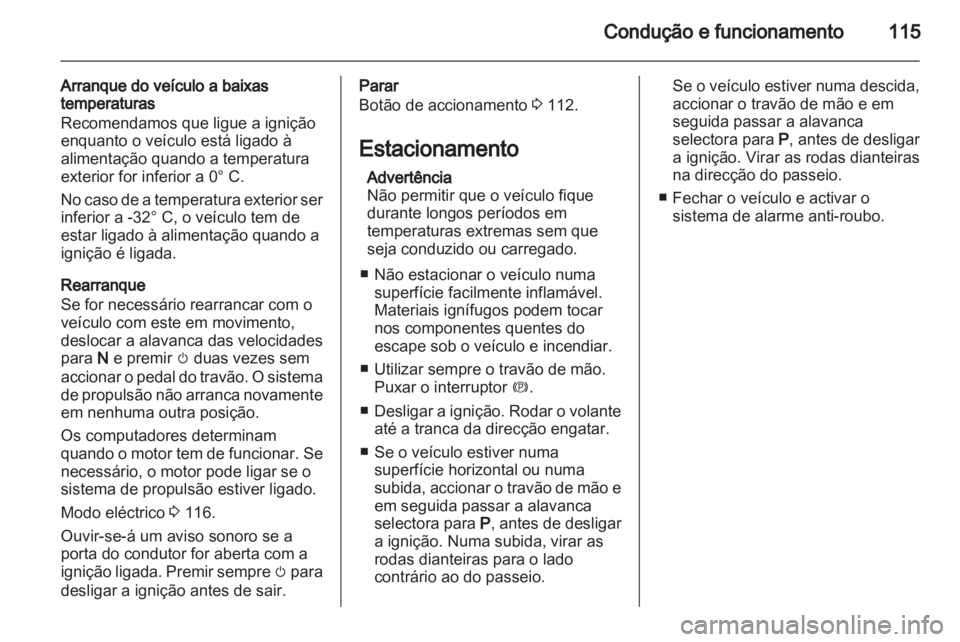 OPEL AMPERA 2012.5  Manual de Instruções (in Portugues) 