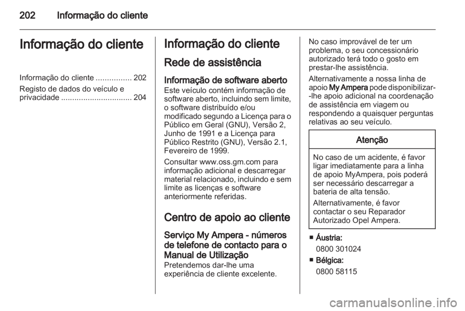 OPEL AMPERA 2012.5  Manual de Instruções (in Portugues) 