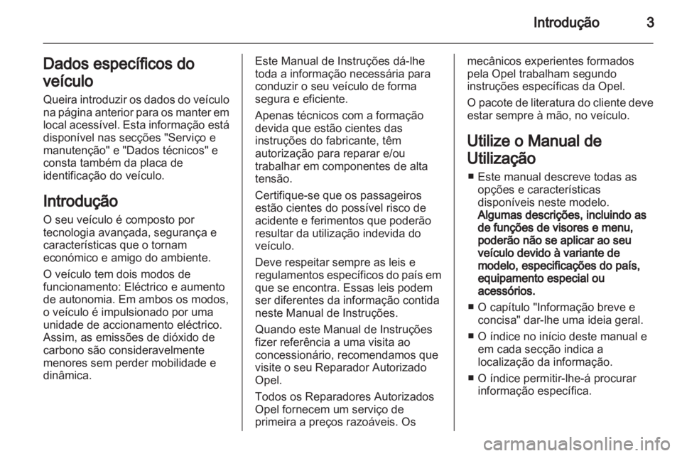 OPEL AMPERA 2012.5  Manual de Instruções (in Portugues) 