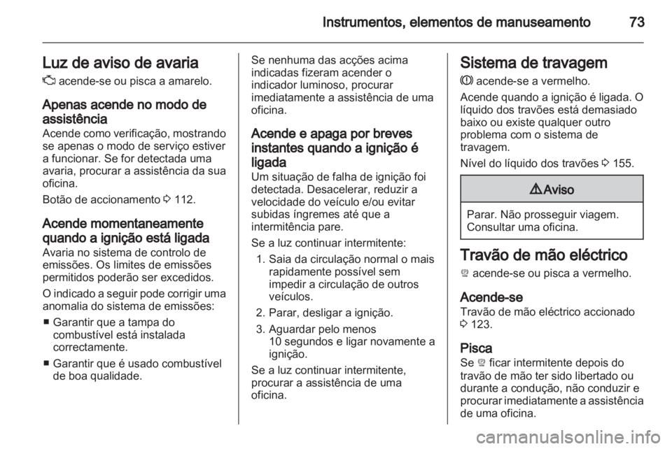 OPEL AMPERA 2012.5  Manual de Instruções (in Portugues) 
