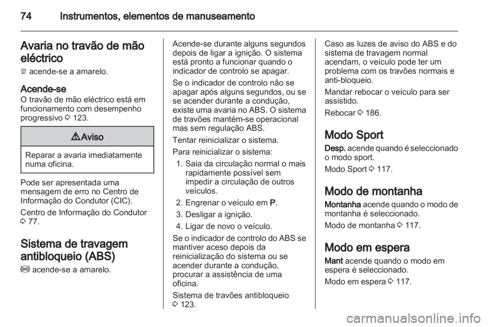 OPEL AMPERA 2012.5  Manual de Instruções (in Portugues) 