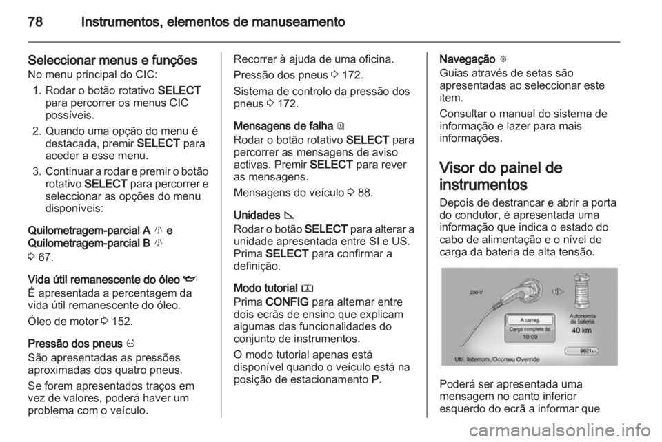 OPEL AMPERA 2012.5  Manual de Instruções (in Portugues) 