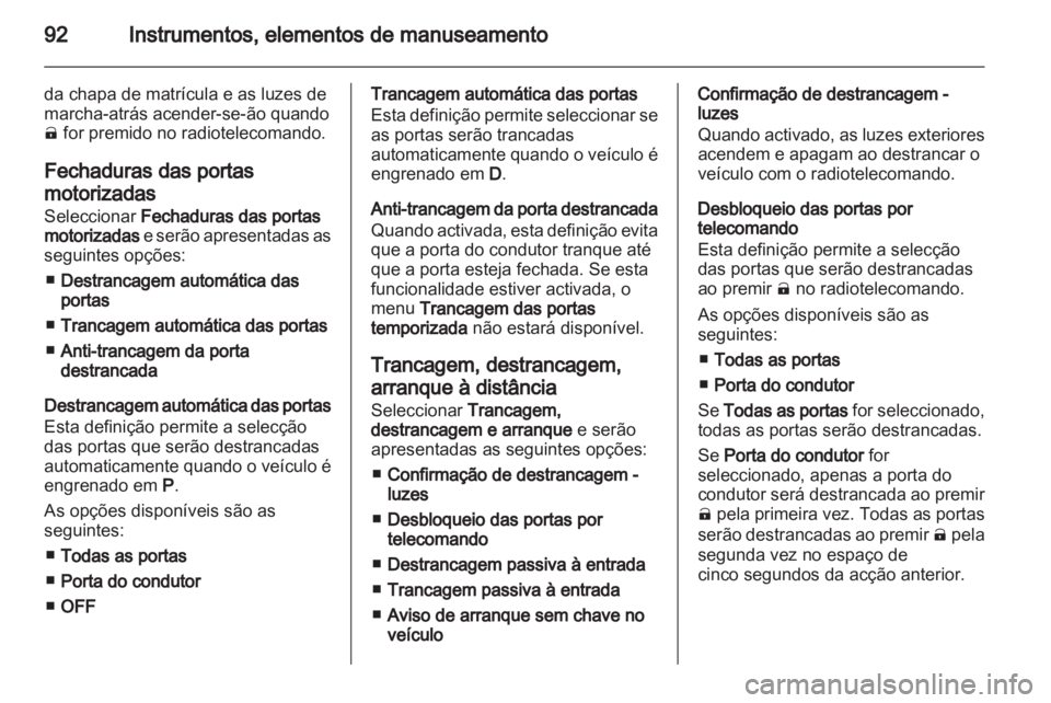 OPEL AMPERA 2012.5  Manual de Instruções (in Portugues) 