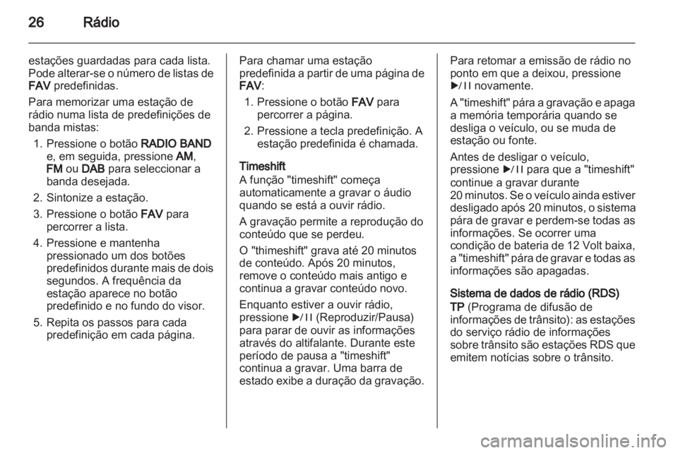 OPEL AMPERA 2013  Manual de Informação e Lazer (in Portugues) 