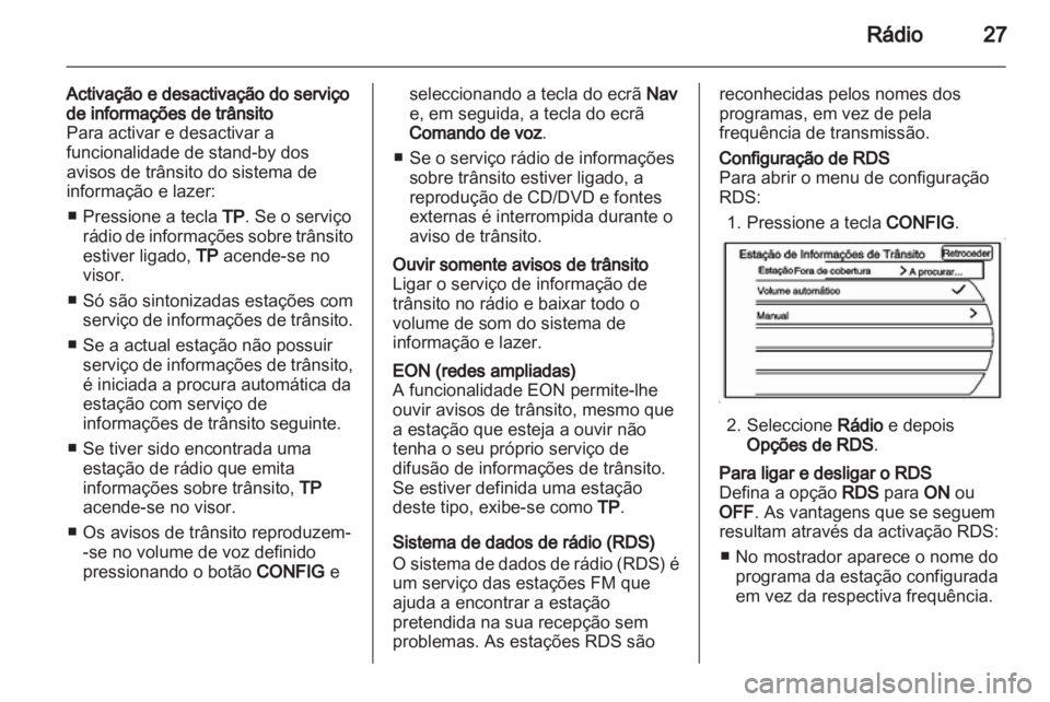 OPEL AMPERA 2013  Manual de Informação e Lazer (in Portugues) 