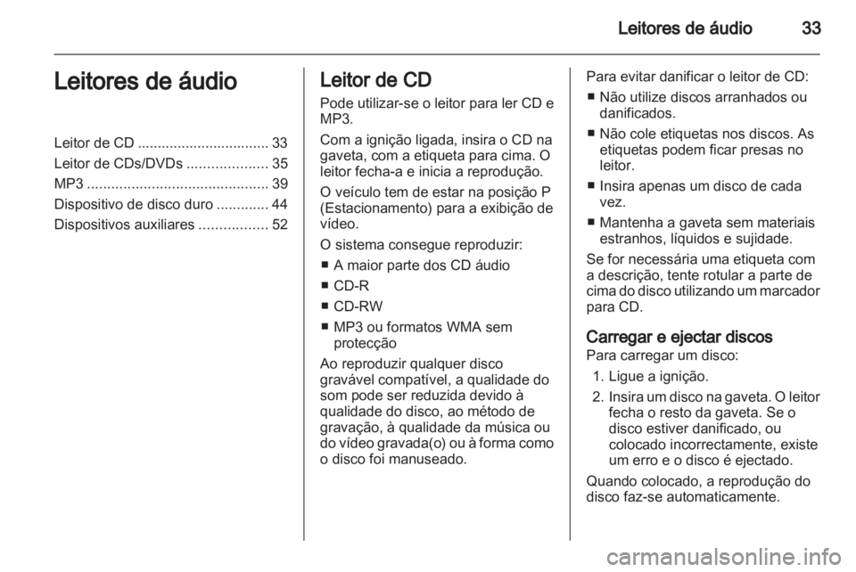 OPEL AMPERA 2013  Manual de Informação e Lazer (in Portugues) 