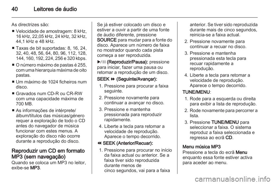 OPEL AMPERA 2013  Manual de Informação e Lazer (in Portugues) 