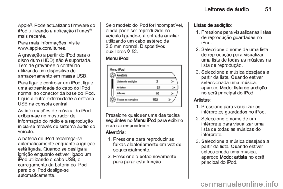 OPEL AMPERA 2013  Manual de Informação e Lazer (in Portugues) 