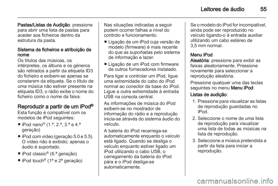 OPEL AMPERA 2013  Manual de Informação e Lazer (in Portugues) 