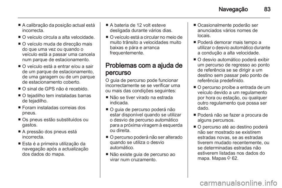 OPEL AMPERA 2013  Manual de Informação e Lazer (in Portugues) 