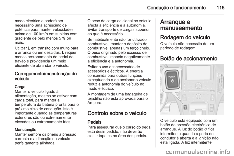 OPEL AMPERA 2013  Manual de Instruções (in Portugues) 