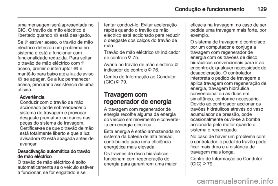 OPEL AMPERA 2013  Manual de Instruções (in Portugues) 