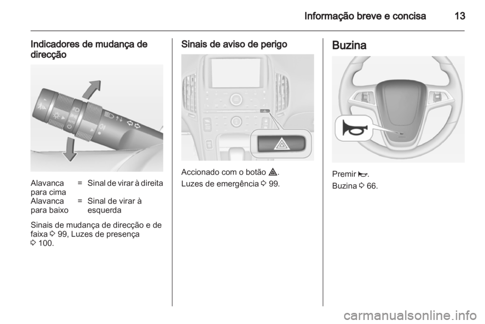 OPEL AMPERA 2013  Manual de Instruções (in Portugues) 