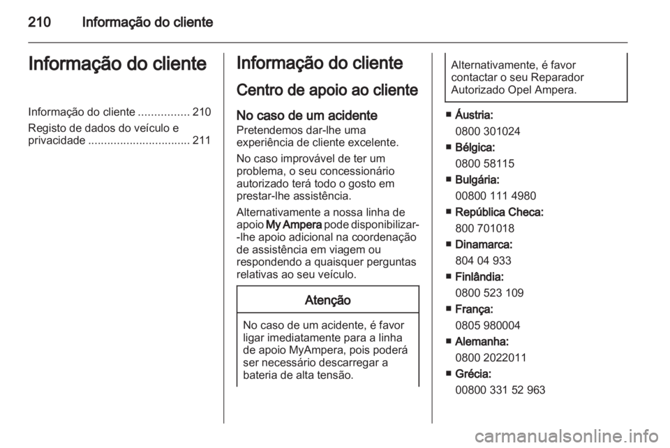 OPEL AMPERA 2013  Manual de Instruções (in Portugues) 