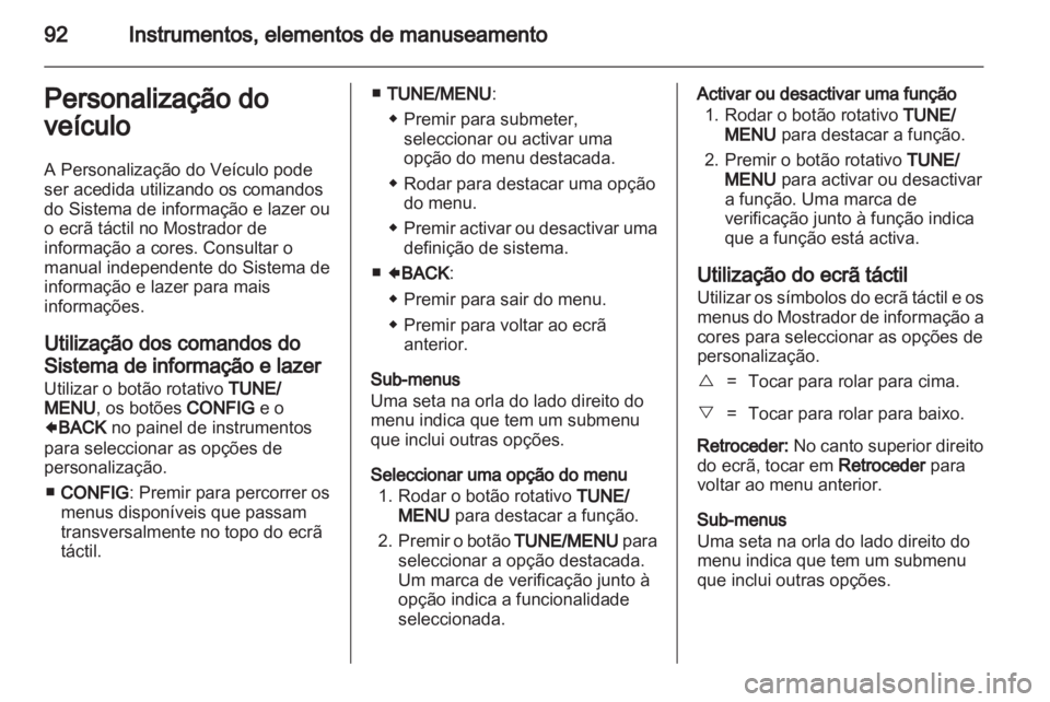 OPEL AMPERA 2013  Manual de Instruções (in Portugues) 
