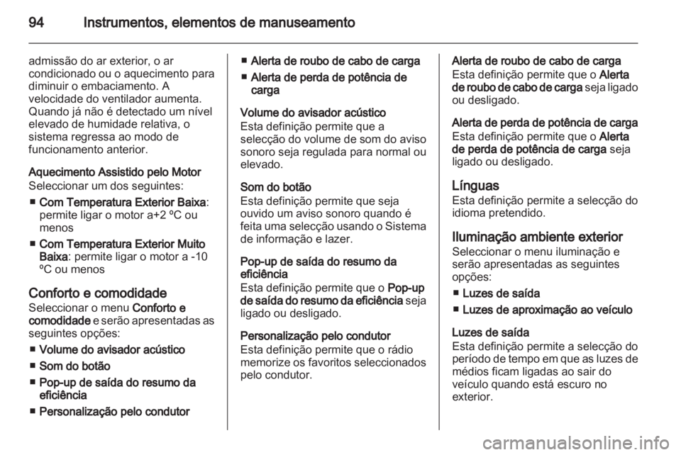 OPEL AMPERA 2013  Manual de Instruções (in Portugues) 