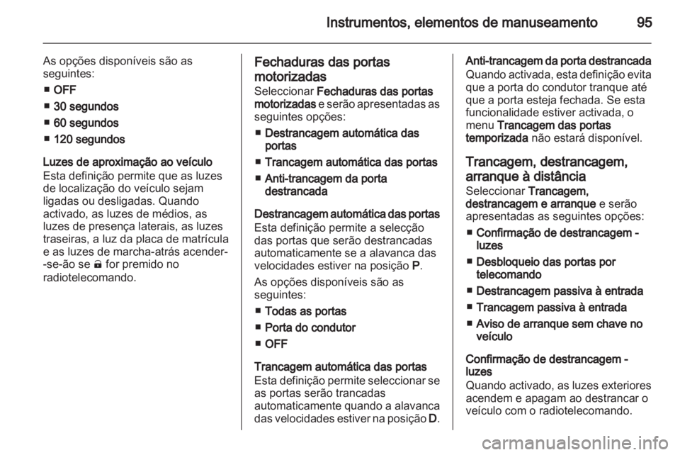 OPEL AMPERA 2013  Manual de Instruções (in Portugues) 