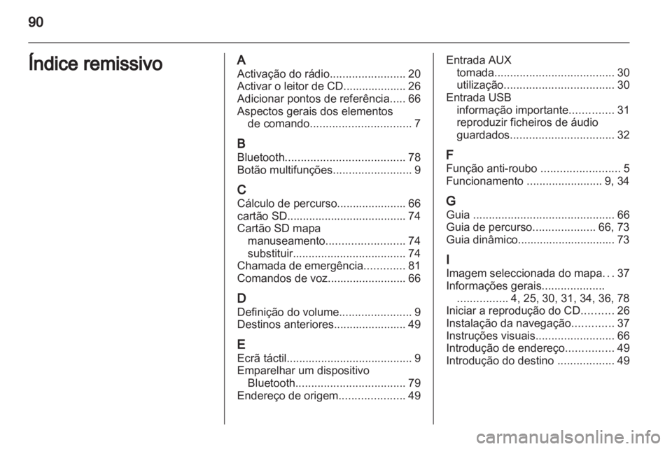 OPEL ANTARA 2012  Manual de Informação e Lazer (in Portugues) 