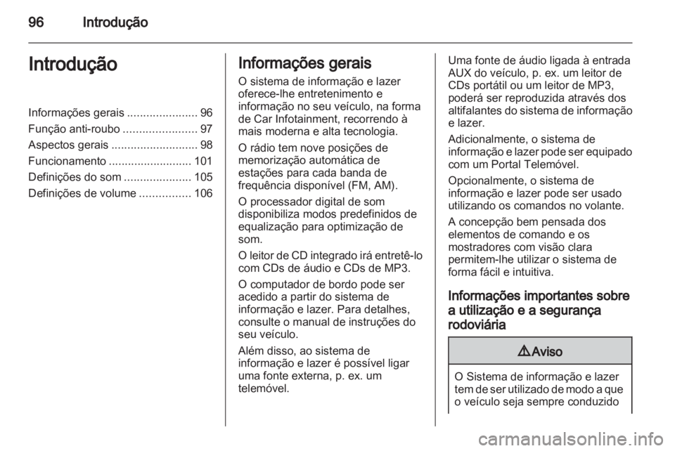 OPEL ANTARA 2012  Manual de Informação e Lazer (in Portugues) 
