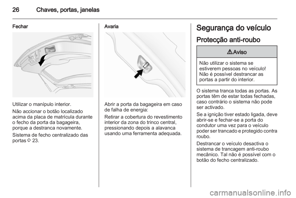 OPEL ANTARA 2012.5  Manual de Instruções (in Portugues) 