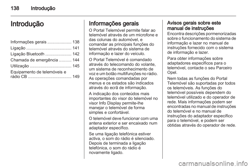 OPEL ANTARA 2013  Manual de Informação e Lazer (in Portugues) 