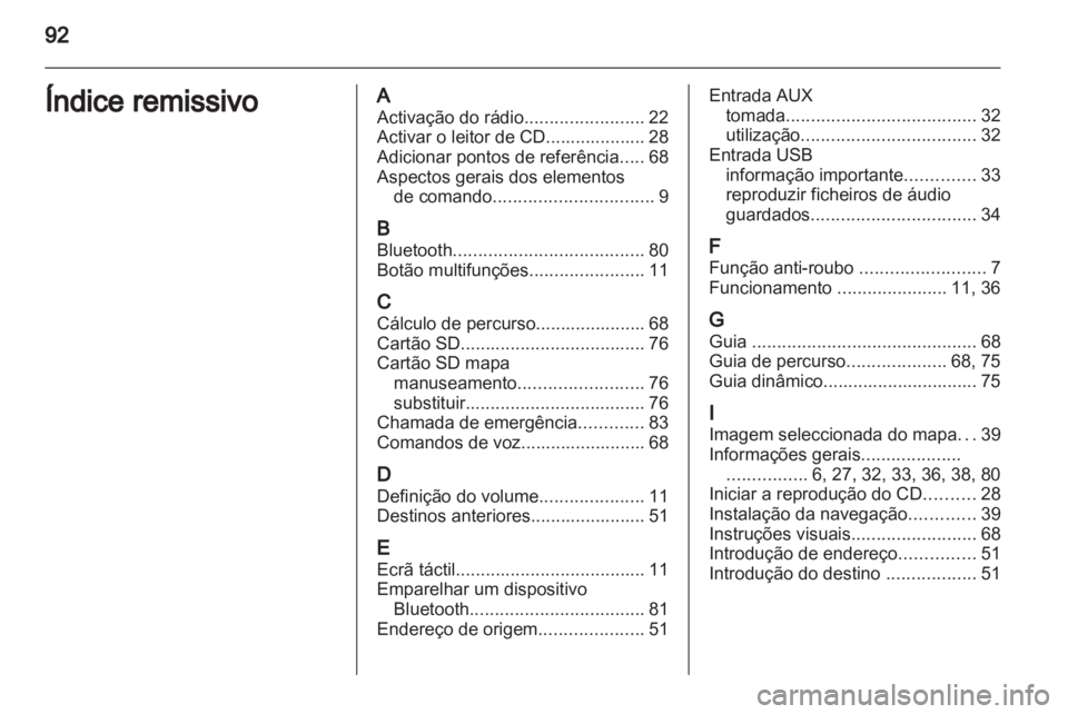 OPEL ANTARA 2013  Manual de Informação e Lazer (in Portugues) 