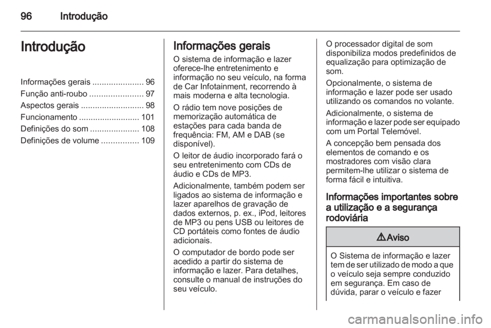 OPEL ANTARA 2013  Manual de Informação e Lazer (in Portugues) 
