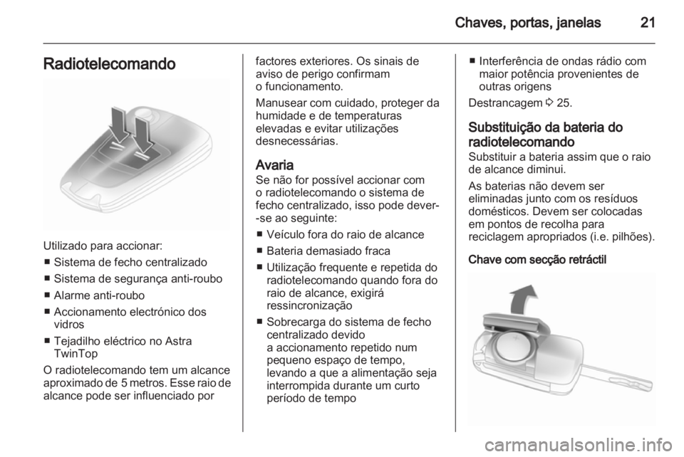 OPEL ASTRA H 2011  Manual de Instruções (in Portugues) 