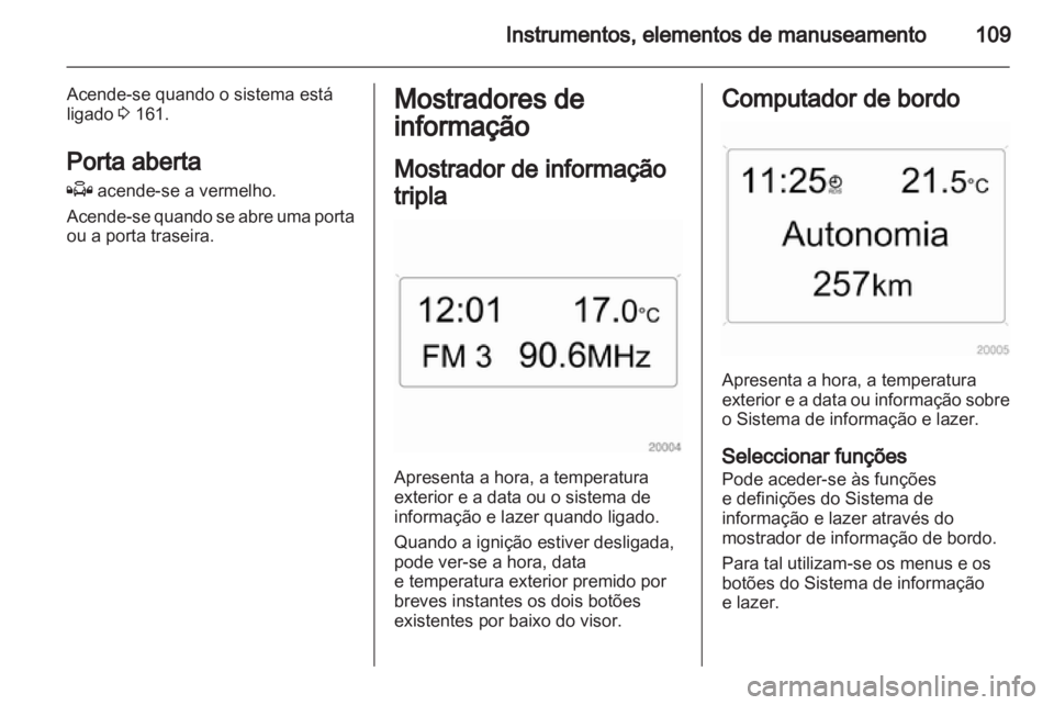 OPEL ASTRA H 2012  Manual de Instruções (in Portugues) 