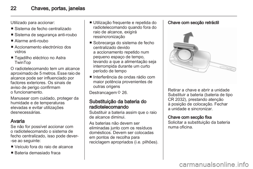 OPEL ASTRA H 2012  Manual de Instruções (in Portugues) 