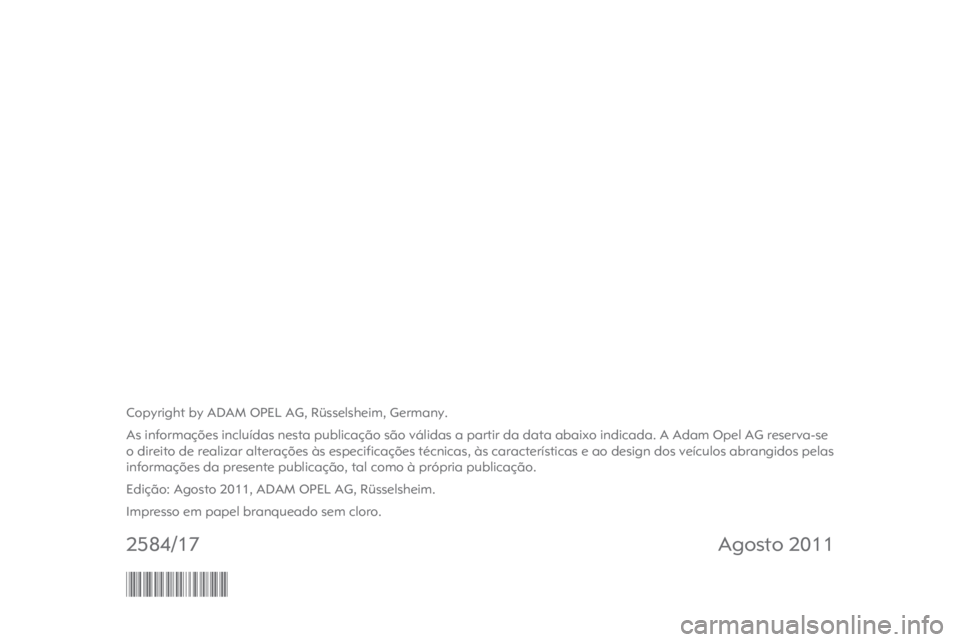 OPEL ASTRA H 2012  Manual de Instruções (in Portugues) 
