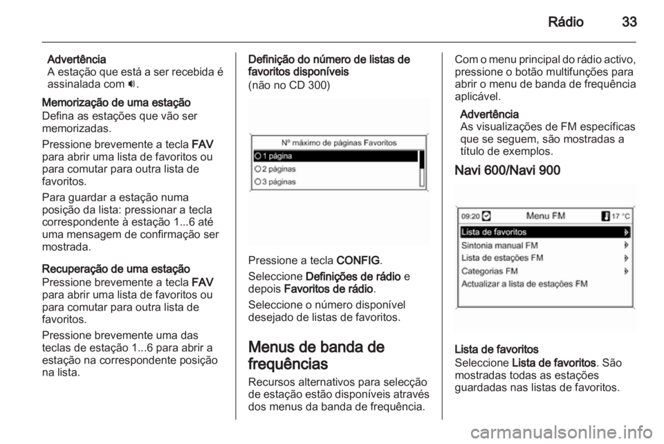 OPEL ASTRA J 2013  Manual de Informação e Lazer (in Portugues) 