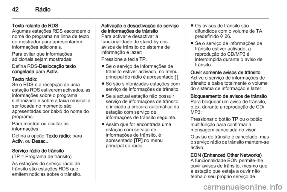 OPEL ASTRA J 2013  Manual de Informação e Lazer (in Portugues) 