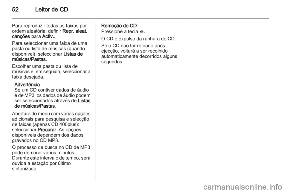 OPEL ASTRA J 2013  Manual de Informação e Lazer (in Portugues) 