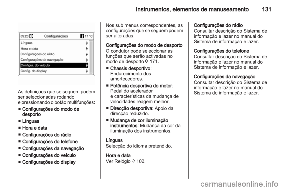 OPEL ASTRA J HB5 & ST 2012  Manual de Instruções (in Portugues) 