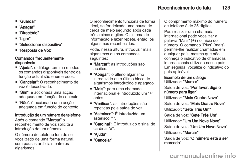 OPEL CASCADA 2013.5  Manual de Informação e Lazer (in Portugues) 