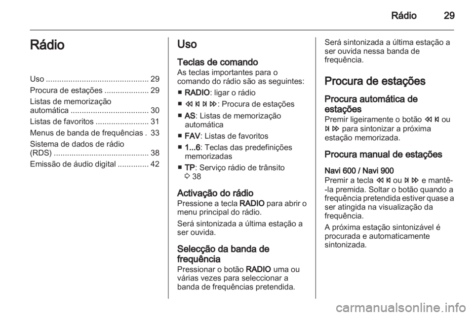 OPEL CASCADA 2013.5  Manual de Informação e Lazer (in Portugues) 