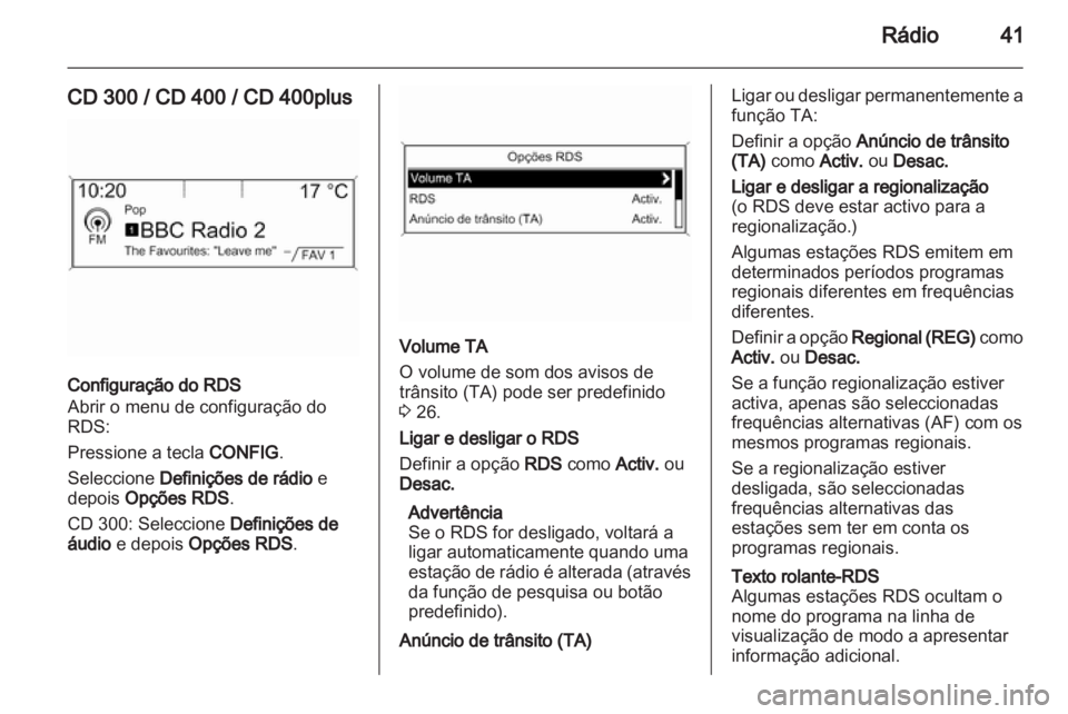 OPEL CASCADA 2013.5  Manual de Informação e Lazer (in Portugues) 