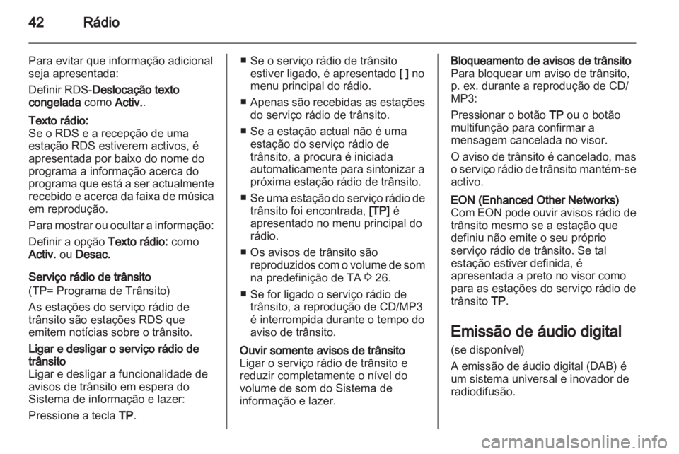 OPEL CASCADA 2013.5  Manual de Informação e Lazer (in Portugues) 