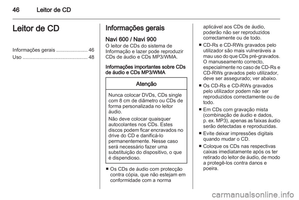OPEL CASCADA 2013.5  Manual de Informação e Lazer (in Portugues) 