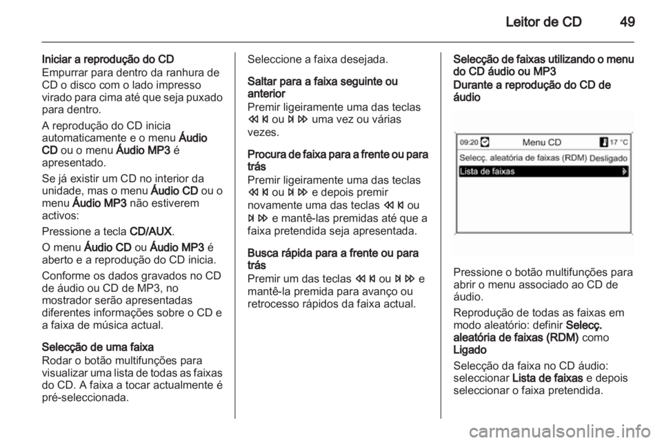OPEL CASCADA 2013.5  Manual de Informação e Lazer (in Portugues) 