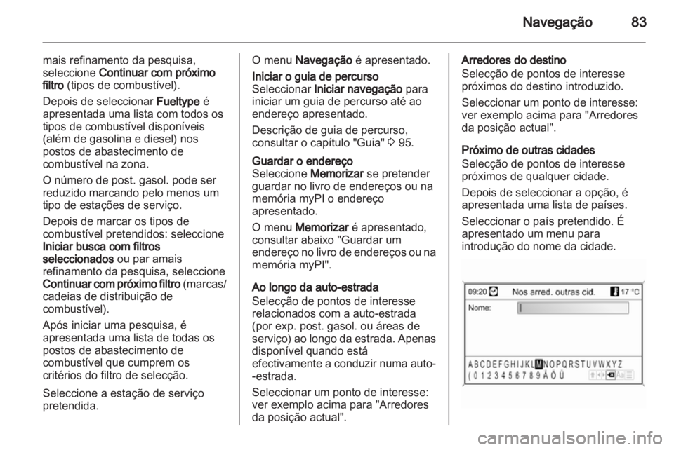 OPEL CASCADA 2013.5  Manual de Informação e Lazer (in Portugues) 