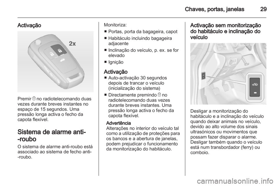 OPEL CASCADA 2013.5  Manual de Instruções (in Portugues) 